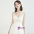 White Tulle High Waist Appliques Wedding Dress