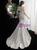 Cheap White Mermaid Satin Wedding Dress