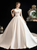 Vintage White Satin V-neck Wedding Dress