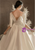 Dreamy White V-neck Short Sleeve Wedding Dress