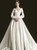 Long Sleeve V-neck Pleats Backless Wedding Dress