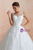 White Ball Gown Tulle Appliques Scoop Wedding Dress