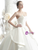 Unique White Satin Strapless Wedding Dress With Litter Train