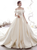 Ivory Satin Off The Shoulder Puff Sleeve Wedding Dress