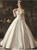 Ball Gown Satin Pearls Off the Shoulder Wedding Dress