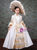 Champagne Satin Long Sleeve Rococo Baroque Victorian Dress