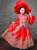 Red Satin Appliques Victorian Antonietta Dress
