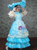 Blue Satin Lace Long Sleeve Victorian Dress