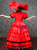 Red Satin Lace Short Sleeve Victorian Antonietta Dress