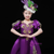 Purple Satin Puff Sleeve Appliques Antonietta Rococo Dress