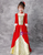 Red Velvet Long Sleeve Masquerade Rococo Dress