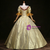 Women Gold Short Sleeve Rococo Baroque Dress