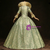 Green Ball Gown Pleats Long Sleeve Rococo Baroque Dress