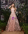 Pink Tulle Spaghetti Straps Backless Appliques Prom Dress