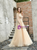 Champagne Tulle Beading Illusion Prom Dress