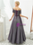 Fashion Purple Short Sleeve Beading Prom Dress