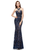 Sexy Navy Blue Mermaid Sequins Backless Prom Dress