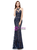 Sexy Navy Blue Mermaid Sequins Backless Prom Dress
