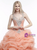 Orange Straps Organza Beading Sequins Quinceanera Dresses