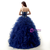 Navy Blue Organza Crystal Beading Quinceanera Dresses