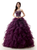 Dark Purple Organza Beading Crystal Quinceanera Dresses