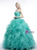 Green Organza Sweehteart Beading Pleats Quinceanera Dresses