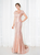 Pink Sequins Cap Sleeve Backless Bridesmaid Dress