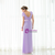 Purple Chiffon V-neck Pleats Bridesmaid Dress