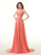 Watermelon Red Chiffon One Shoulder Pleats Beading Bridesmaid Dress