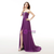 Sexy Purple Chiffon Sweetheart Crystal Bridesmaid Dress