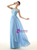 Light Blue Chiffon Lace Pleats Bridesmaid Dress