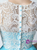 Light Blue Chiffon Lace Button Bridesmaid Dress