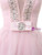 Pink Tulle Strapless Pleats Crystal Homecoming Dress