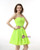 Fluorescent Green Chiffon Pleats Beading Homecoming Dress