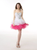 Organza Pink White Pleats Crystal Homecoming Dress