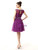 Purple Chiffon Pleats Cap Sleeve Crystal Homecoming Dress