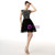 Black Cap Sleeve Beading Open Back Homecoming Dress