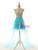 Blue Tulle Appliques Beading Backless Homecoming Dress