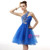 Royal Blue Tulle One Shoulder Beading Homecoming Dress