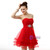 Red Strapless Pleats Beading Mini Homecoming Dress