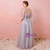 Plus Size Gray Tulle Strapless Appliques Prom Dress