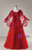 Plus Size Red Tulle Lace Scoop Long Prom Dress