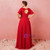 Plus Size Red Backless Pleats Chiffon Prom Dress