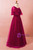Plus Size Burgundy Tulle Lace Prom Dress