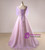 Plus Size Purple Tulle Short Sleeve Appliques Prom Dress