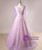 Plus Size Purple Tulle Short Sleeve Appliques Prom Dress