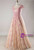 Plus Size Champagne Pink Lace Cap Sleeve Appliques Beading Prom Dress