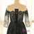Plus Size Black Lace Long Sleeve Prom Dress With Belt