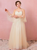 Plus Size Yellow Tulle Long Sleeve Square Prom Dress