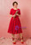 Plus Size Red Lace Short Sleeve Short Prom Dress